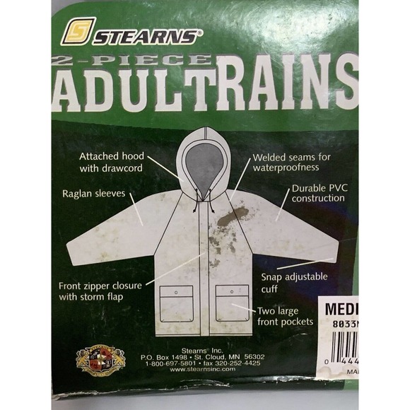 Stearns Men’s Old New Stock PVC Nylon 2 Piece Waterproof Camo Rain Suit Size ML - Picture 4 of 11